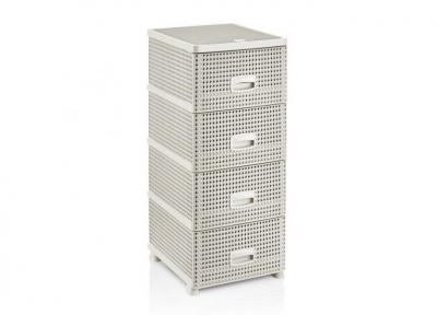 Plastic chest of drawers Sakarya Plastik 4-section, ivory 8515