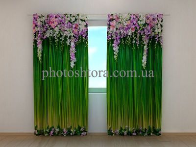 Photocurtain Lambrequins made of flowers