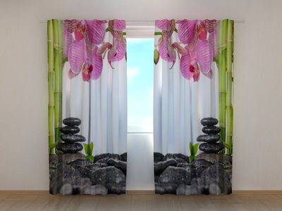 Photocurtain Orchids and bamboo