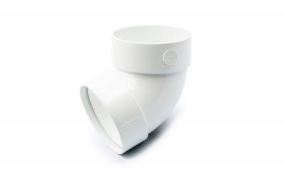 Double-coupled pipe bend 67° white 100mm RainWay