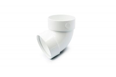 Double-coupled pipe bend 67° white 75mm RainWay