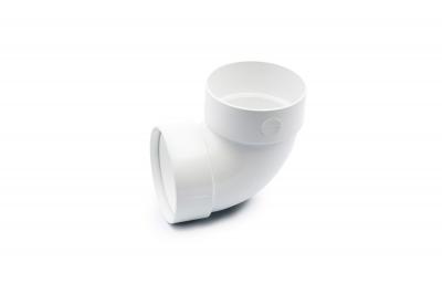 Double-coupled pipe bend 87° white 75mm RainWay
