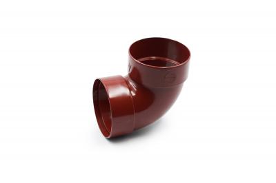 Double-coupled pipe bend 87° red 75mm RainWay