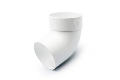 Single-joint pipe bend 67° white 100mm RainWay