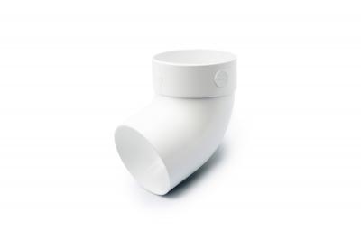 Single-joint pipe bend 67° white 75mm RainWay