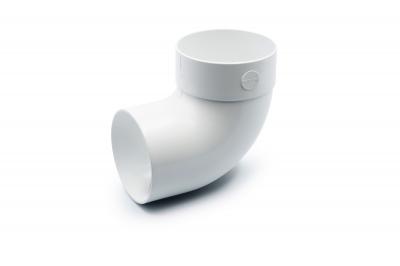 Single-joint pipe bend 87° white 100mm RainWay