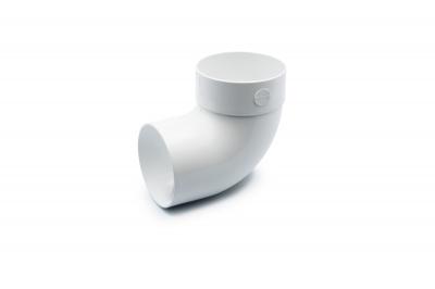 Single-joint pipe bend 87° white 75mm RainWay
