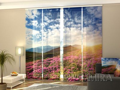 Photocurtain Panel Flowers and Mountains