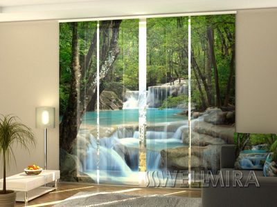 Photocurtain Panel Thai waterfall in spring
