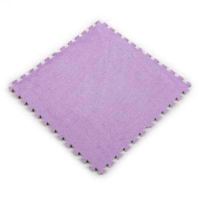 Plush puzzle floor Sticker wall Purple 60*60*1cm (D) SW-00002087