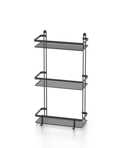 Полка 3-уровневая матовий чёрный 25*12*46 см ES065H Tekno-tel