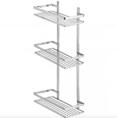 Полка для ванной комнаты 3-уровневая 25x12x46 см, хром Tekno-Tel ES065H