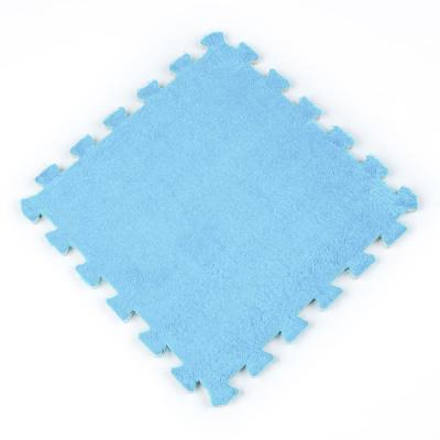 Plush puzzle floor Sticker wall Blue 30*30*1cm (D) SW-00002090