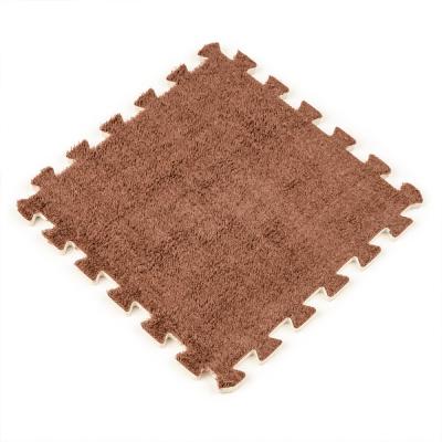 Plush puzzle floor Sticker wall Brown 30*30*1cm (D) SW-00002082