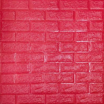 Самоклеящаяся 3D панель Sticker wall малиново-красная 700х770х5мм SW-00001364