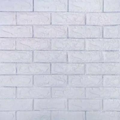 Self-adhesive 3D brick panel Sticker wall White with silver stripe 100-7 SW-00000754