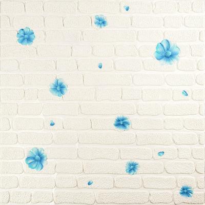 Самоклеющиеся 3D панель Sticker wall 700х700х4мм голубые цветы (D) SW-00001977