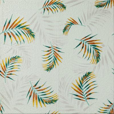 Самоклеющиеся 3D панель Sticker wall 700х700х4мм папоротник на бежевом фоне (D) SW-00001983