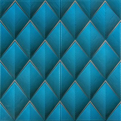 Самоклеющиеся 3D панель Sticker wall 700х700х4мм ромбы синие (D) SW-00001985
