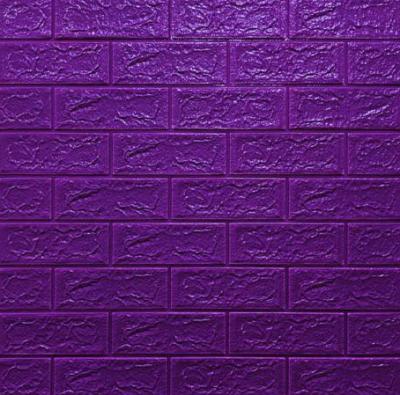 Самоклеюча 3D панель Sticker wall під цеглу Фіолетовий 700x770x5мм SW-00000150