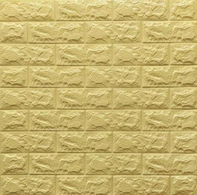 Самоклеюча 3D панель Sticker wall під цеглу Жовто-пісочний 700x770x7мм SW-00000046