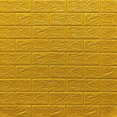 Самоклеюча 3D панель Sticker wall під цеглу Золотий 700x770x3мм SW-00000676