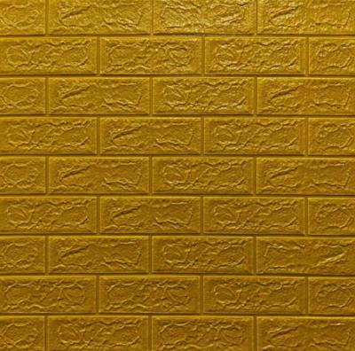 Самоклеюча 3D панель Sticker wall під цеглу Золотий 700x770x5мм SW-00000147