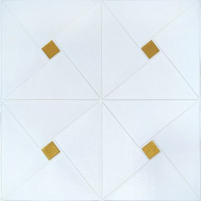 Self-adhesive 3D panel Sticker wall gold squares SW-00001354