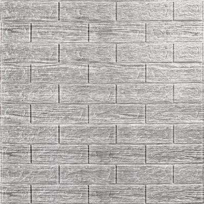 Самоклеющиеся 3D панель Sticker wall 183 Серая полоска SW-00000488