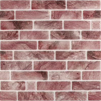 Самоклеюча 3D панель Sticker wall 680х680х4мм клінкер рожева глина (D) SW-00002005