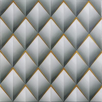 Самоклеющиеся 3D панель Sticker wall 700х700х4мм ромбы серые (D) SW-00001986