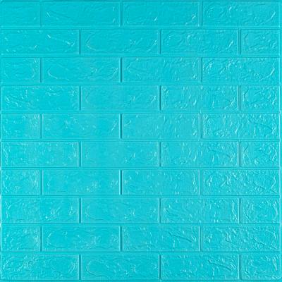 Самоклеющиеся 3D панель Sticker wall под кирпич Бирюзовый 700x770x3мм SW-00000573