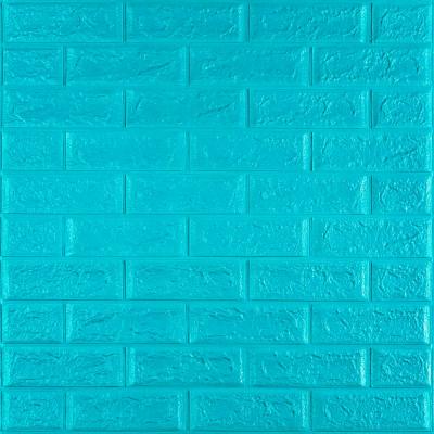 Самоклеющиеся 3D панель Sticker wall под кирпич Бирюзовый 700x770x5мм SW-00000084