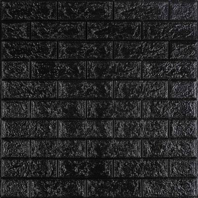 Самоклеющиеся 3D панель Sticker wall под кирпич Черный 700x770x3мм SW-00000584