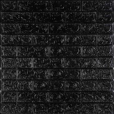 Самоклеющиеся 3D панель Sticker wall под кирпич Черный 700x770x5мм SW-00000151