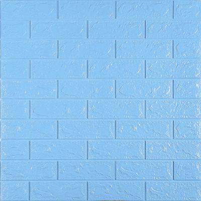 Самоклеющиеся 3D панель Sticker wall под кирпич Голубой 700x770x5мм SW-00000297