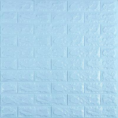 Самоклеющиеся 3D панель Sticker wall под кирпич Голубой 700x770x7мм SW-00000658