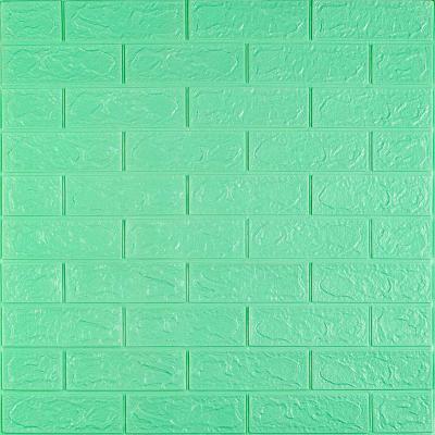 Самоклеющиеся 3D панель Sticker wall под кирпич Мятный 700x770x3мм SW-00000233