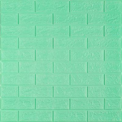 Самоклеющиеся 3D панель Sticker wall под кирпич Мятный 700x770x5мм SW-00000148