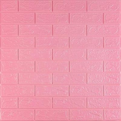 Самоклеющиеся 3D панель Sticker wall под кирпич Розовый 700x770x3мм SW-00000231