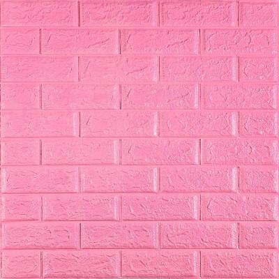 Самоклеющиеся 3D панель Sticker wall под кирпич Розовый 700x770x5мм SW-00000143
