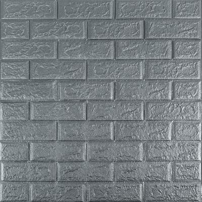 Самоклеющиеся 3D панель Sticker wall под кирпич Серый 700x770x5мм SW-00000038
