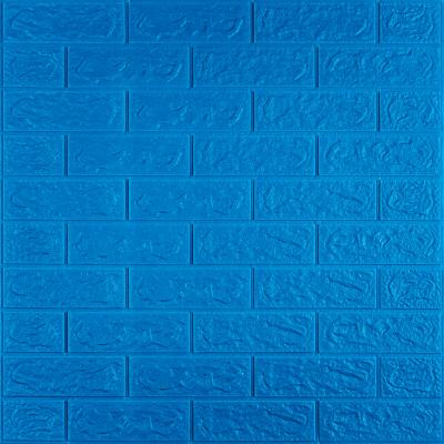Самоклеющиеся 3D панель Sticker wall под кирпич Синий 700x770x5мм SW-00000154