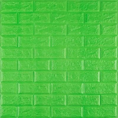 Самоклеющиеся 3D панель Sticker wall под кирпич Зеленый 700x770x5мм SW-00000149