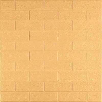 Самоклеющиеся 3D панель Sticker wall под кирпич Желто-песочный 700x770x3мм SW-00000229