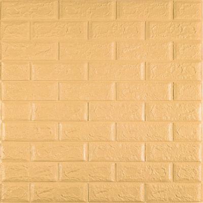 Самоклеющиеся 3D панель Sticker wall под кирпич Желто-песочный 700x770x5мм SW-00000028