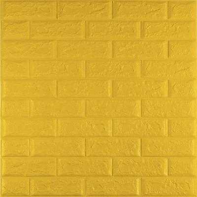 Самоклеющиеся 3D панель Sticker wall под кирпич Желтый 700x770x5мм SW-00000146