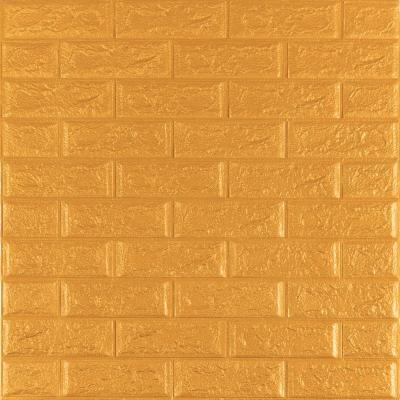 Самоклеющиеся 3D панель Sticker wall под кирпич Золотой 700x770x5мм SW-00000147