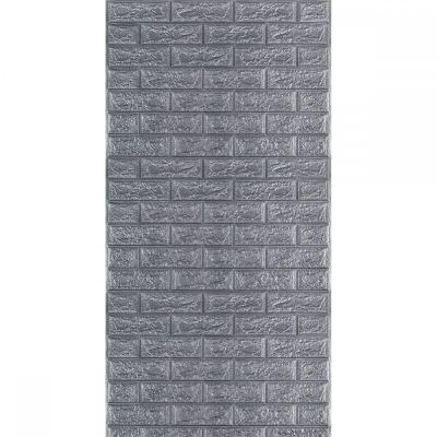 Self-adhesive 3D panel in a roll under a silver brick Sticker wall R017-3 SW-00001445