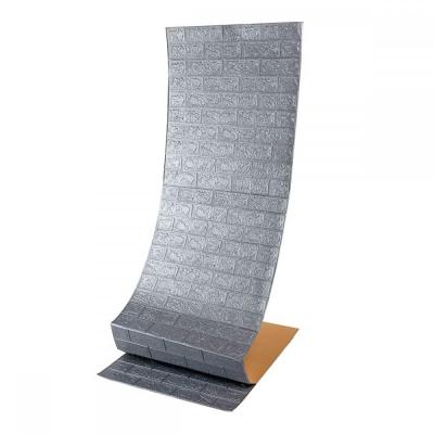 Самоклеющиеся 3D панель в рулоне под серебряный кирпич Sticker wall R017-3-20 SW-00001197